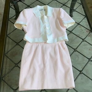 Audrey Laurent pink & white skirt set